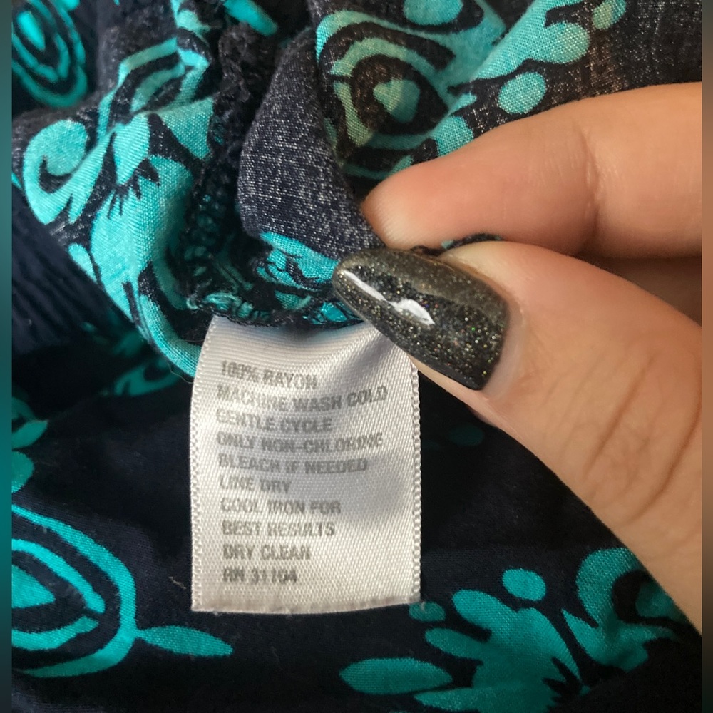 Turquoise Pattern Boho Pants - Picture 3 of 3